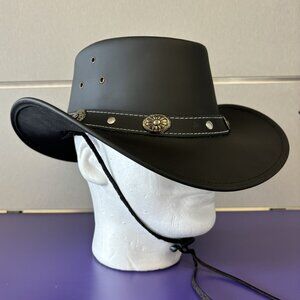 Water Resistant Leather Cowboy/ Cowgirl Western Hat. Matt Finish real Leather